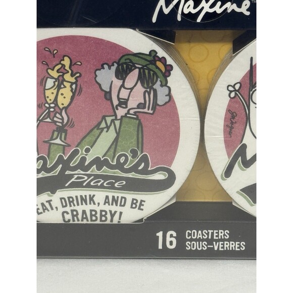 Hallmark Maxine Coasters Pkg of 16 Maxine And Her Dog New Sealed Drink Eat Party - Picture 7 of 9